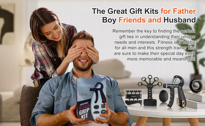 Grip Trainer Kit (Hand Gripper, Finger Exercisers, Stress Ball, Forearm Ring)