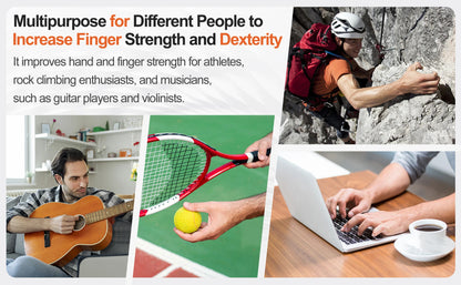 Grip Trainer Kit (Hand Gripper, Finger Exercisers, Stress Ball, Forearm Ring)