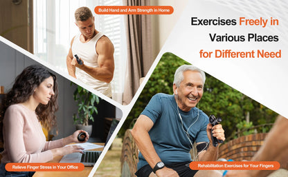 Grip Trainer Kit (Hand Gripper, Finger Exercisers, Stress Ball, Forearm Ring)