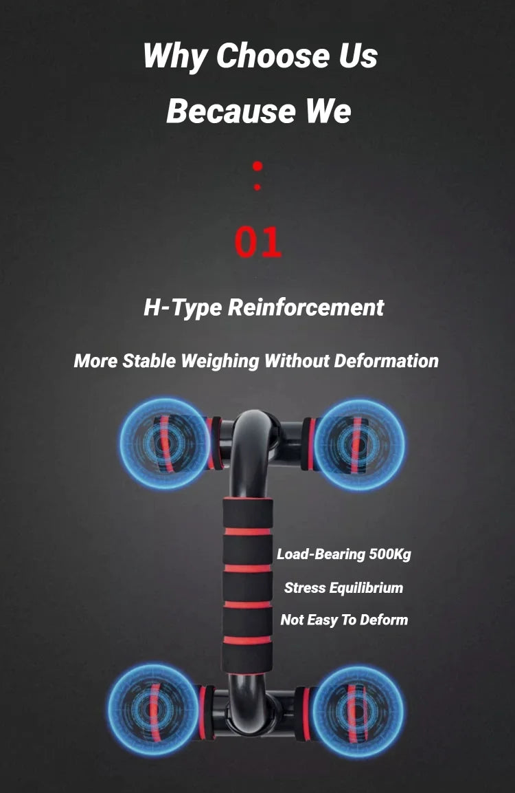 Non-Slip Push-Up Bars (H-Shaped)