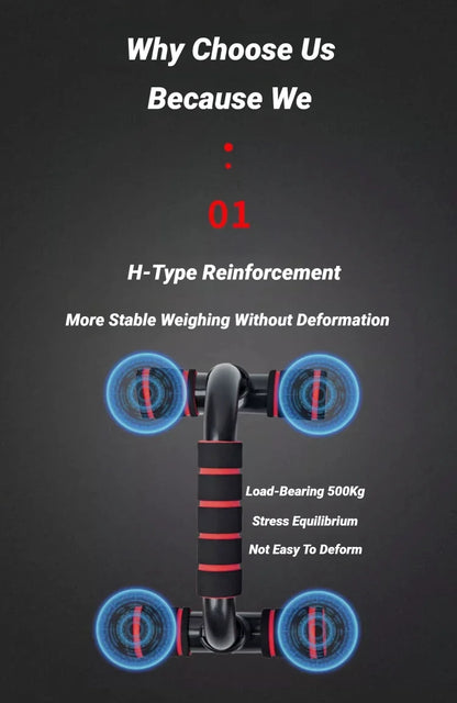 Non-Slip Push-Up Bars (H-Shaped)