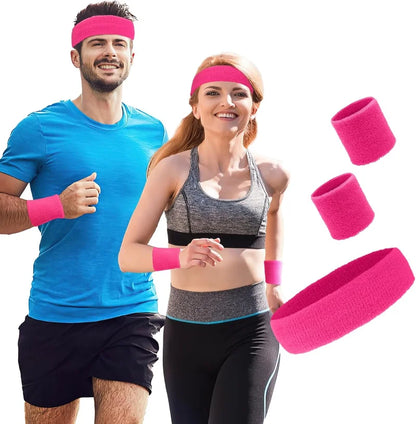 Athletic Sweatband Set (3-Pack, Cotton)