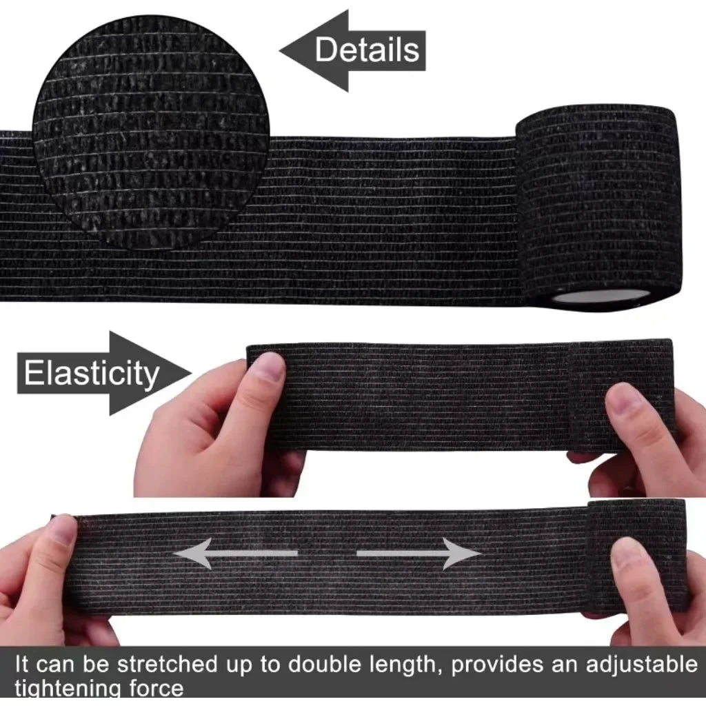 Self-Adhesive Sports Bandages (10/20 pcs, Black)