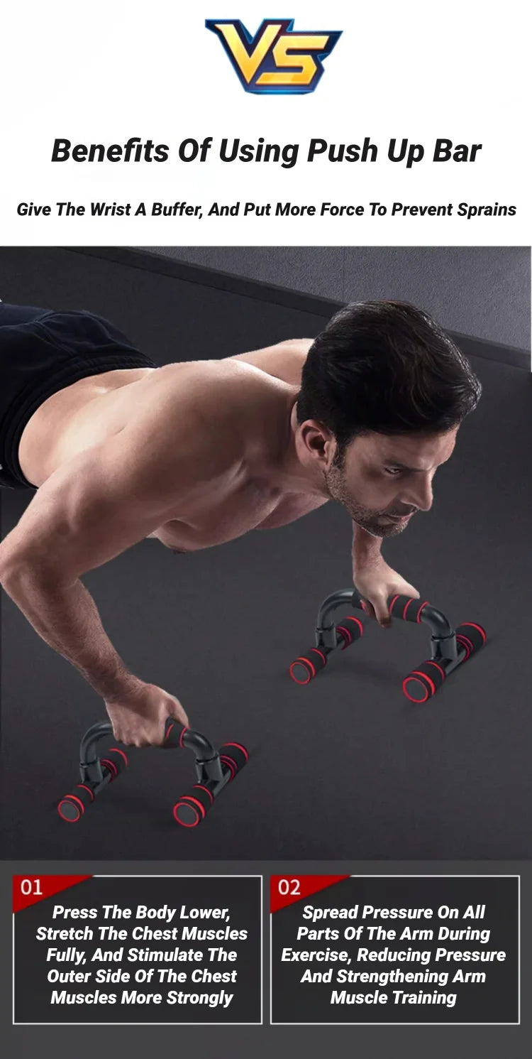 Non-Slip Push-Up Bars (H-Shaped)